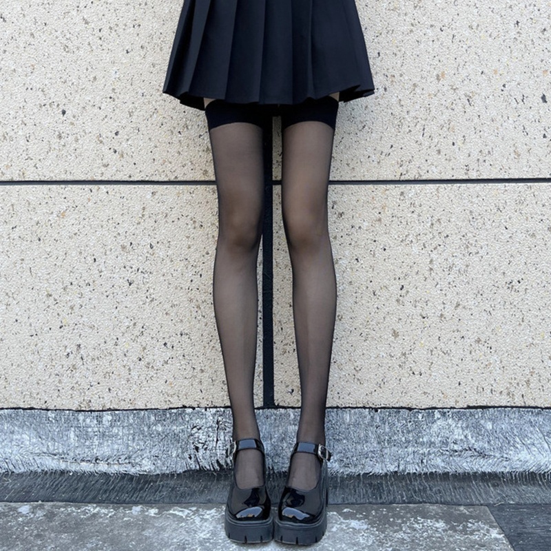 Vớ dài qua gối phối lưới phong cách Lolita Nhật Bản dễ thương cho nữ