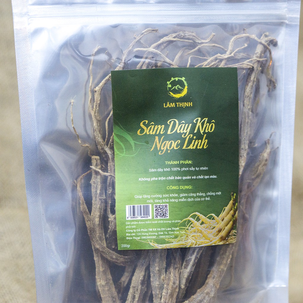 Healthfoodvn- Sâm dây Ngọc Linh khô loại 1/ Loại đặc biệt túi 200g