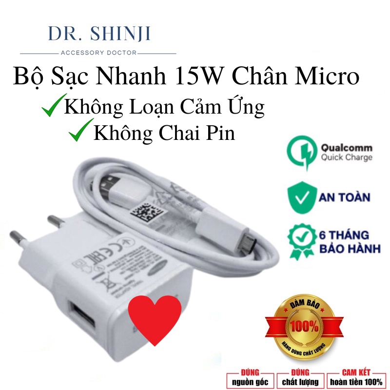 Bộ Sạc Nhanh 15w Chân Micro Sạc Nhanh Quick Charge 2.0