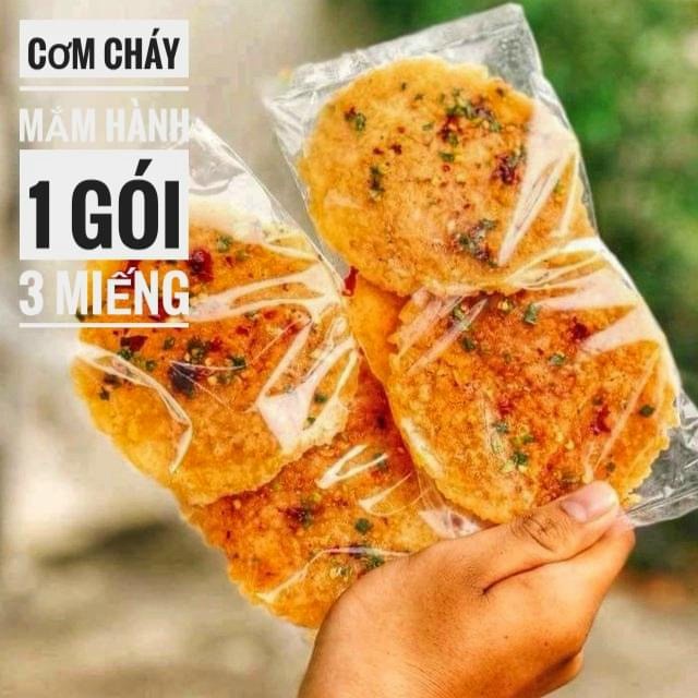 Cơm cháy mắm hành ăn liền siêu ngon - Gói 3 Miếng