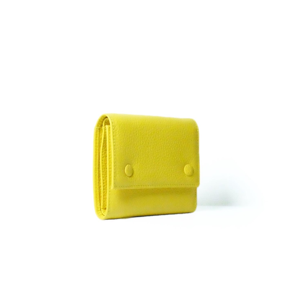 Ví nữ da thật, ví gấp ba nhiều ngăn đựng thẻ và tiền nút bọc da BUTTON YOURS