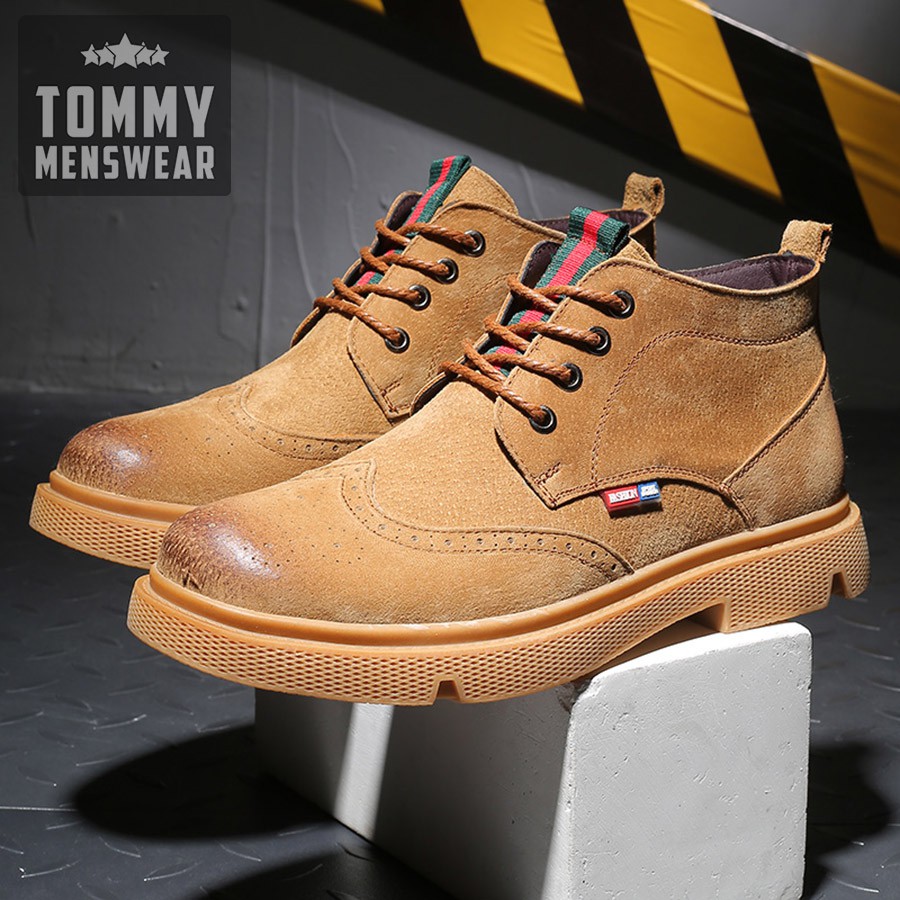 Giày Tăng Chiều Cao Nam - TẶNG TẤT - Giày Boot Nam Da Lộn Phong Trần GNK19 | BigBuy360 - bigbuy360.vn