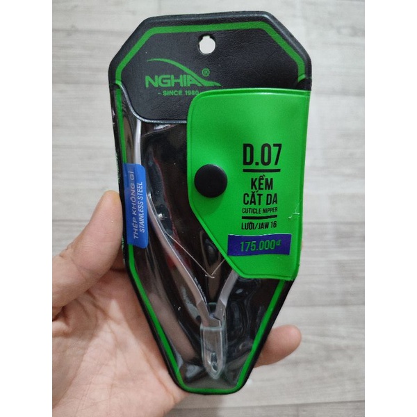 Kềm Nghĩa cắt da inox D07 mũi 16, kìm nghĩa nhặt da inox D07 mũi 16, kìm nghĩa D07