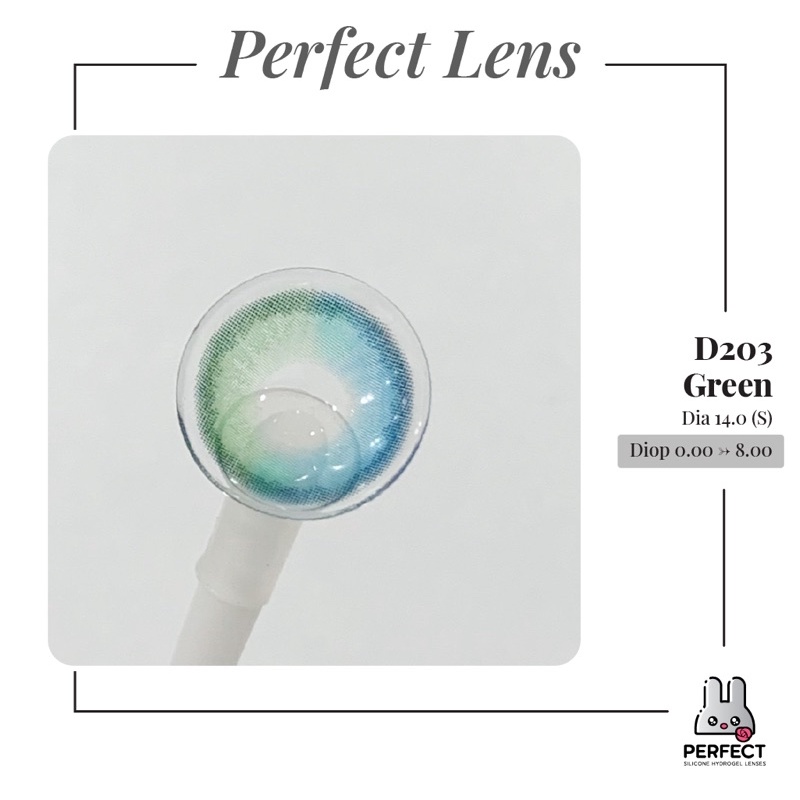 Lens Mắt , Kính Áp Tròng D203 BLUE GREEN Độ Cận và Không Độ , DIA 14.0 , Cho Mắt Nhạy Cảm Giá Sale