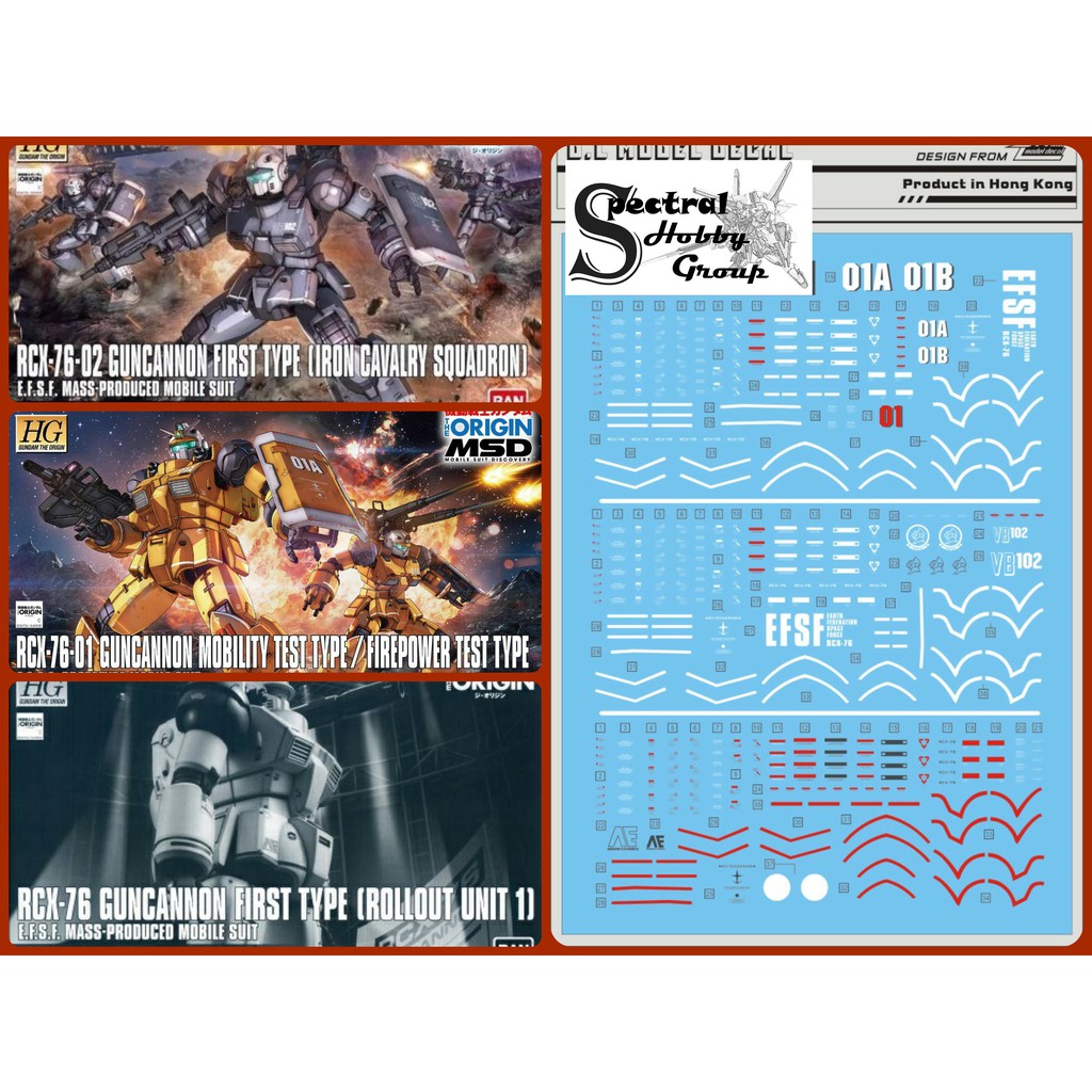 Decal nước dán mô hình HG GTO Origin các loại Guncannon Gouf Dom Guntank zaku - Water sticker