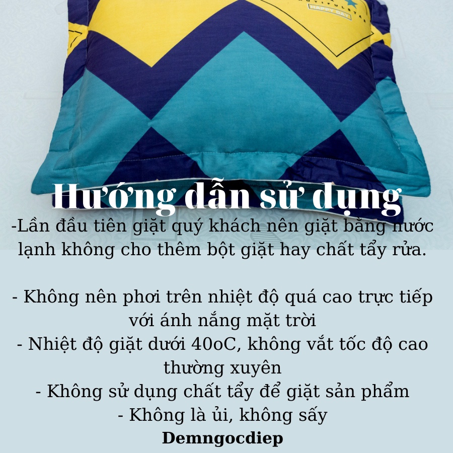 Vỏ gối nằm 50x70 cm có lót trần bông và khóa kéo, áo gối nằm cotton dày mềm | BigBuy360 - bigbuy360.vn