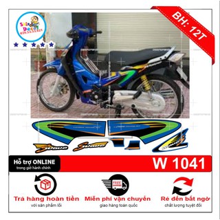[SHIN DECAL] Tem xe wave  S 125 xanh đen