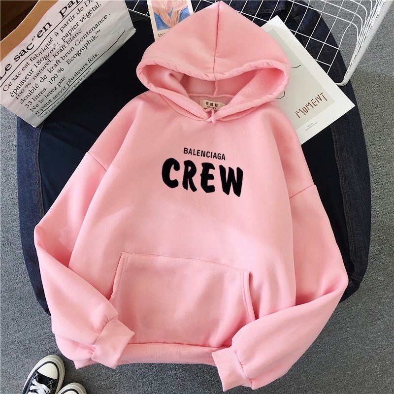 Áo Khoác hoodie , Áo Hoodie Nam Nữ Mũ 2 Lớp in CREW cực đẹp có nhiều màu