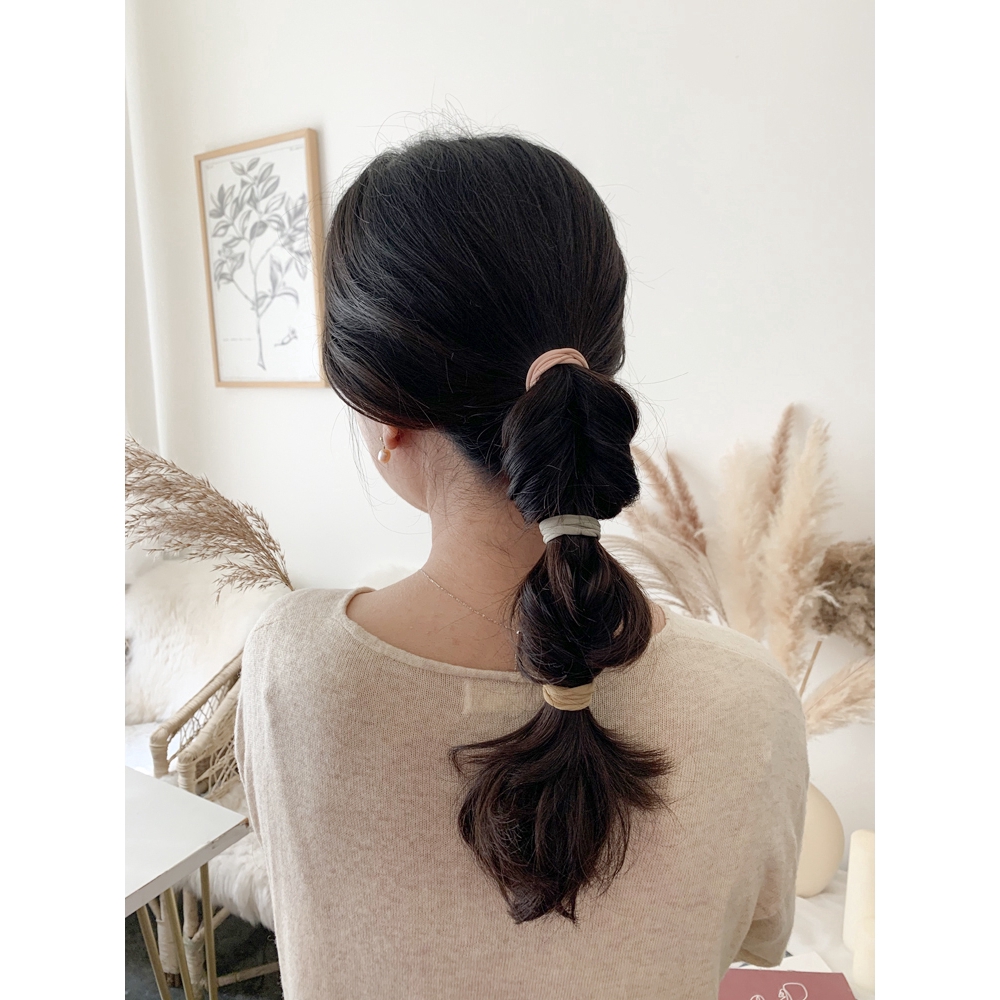 Bộ 10 dây thun cột tóc co giãn màu cầu vồng thời trang hàn quốc cho phái nữ