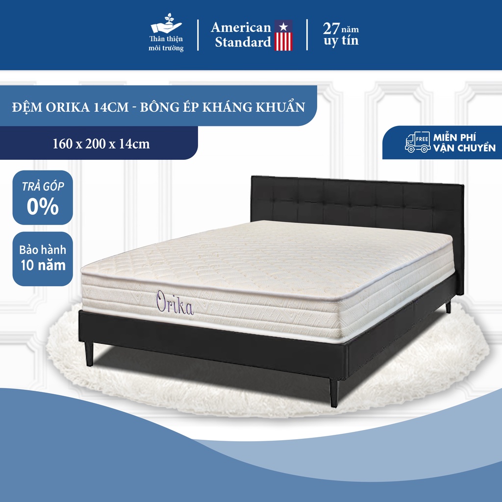 Đệm Orika 14cm, Bông Ép Tiêu Chuẩn Hàn Quốc, Lõi Bông Kháng Khuẩn Cao Cấp