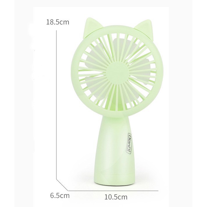 Quạt Cầm Tay Tai Mèo Tai Thỏ 5 Cánh Có Đèn Led Pin Sạc | BigBuy360 - bigbuy360.vn