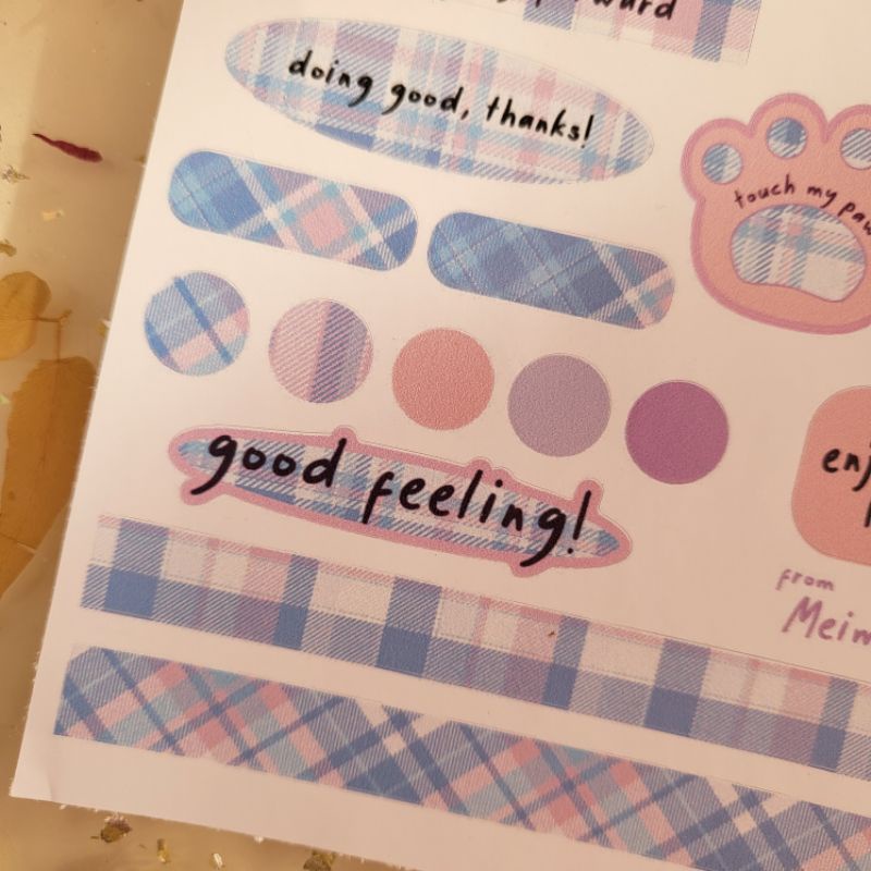 Plaid Lover -  Sticker chống nước - Meimei Sticker