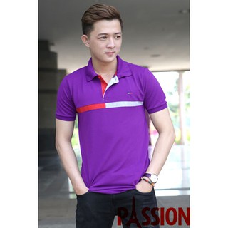 Áo thun cổ bẻ Tom Phối Sọc nam