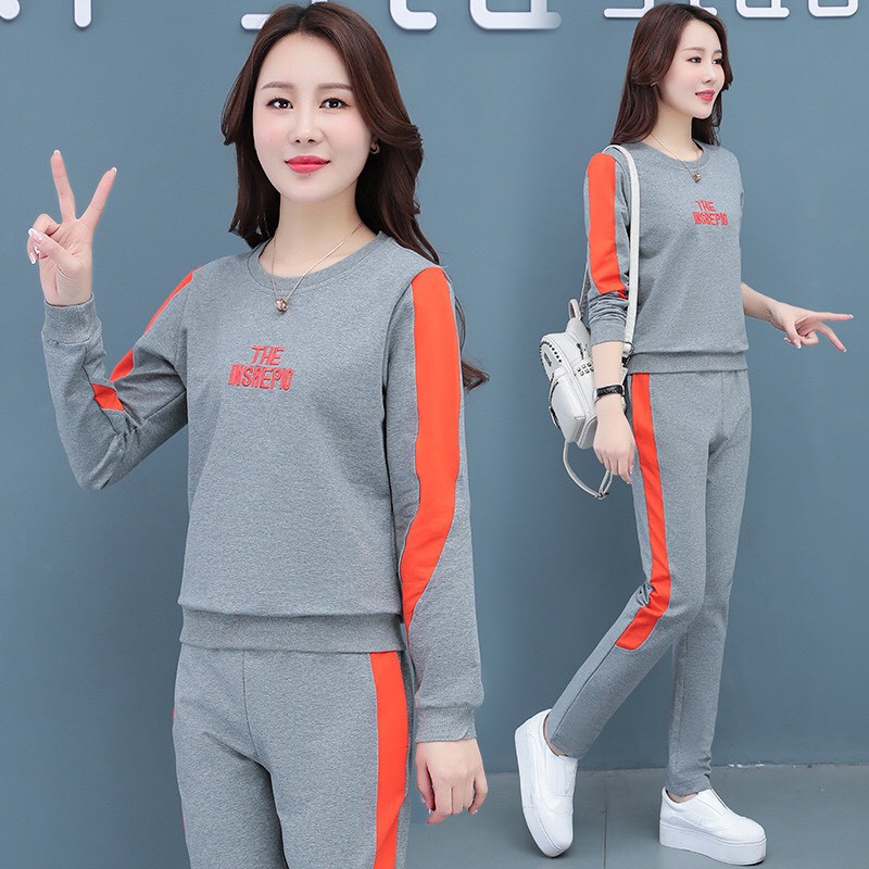 Bộ Nỉ Da Cá (40-62kg) mẫu &quot;THE IN&quot; dành cho phái nữ. Chất vải đẹp, màu sắc bắt mắt