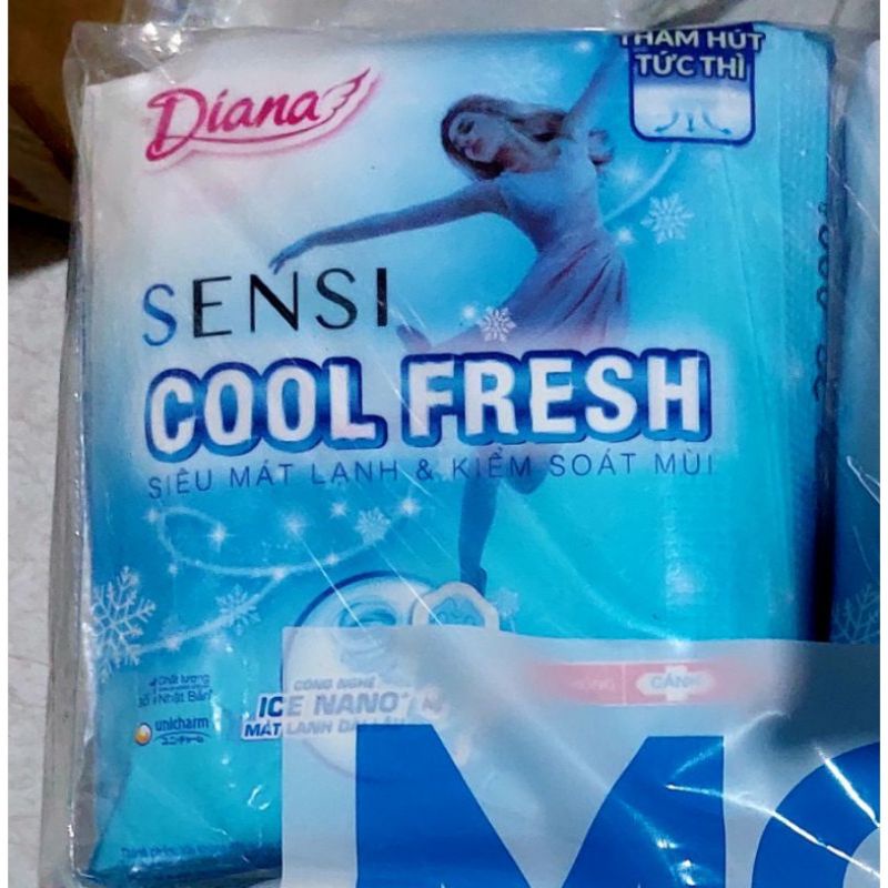 [Combo 6 gói] Băng vệ sinh Diana Sensi Cool Fresh Siêu mỏng có cánh 8 miếng