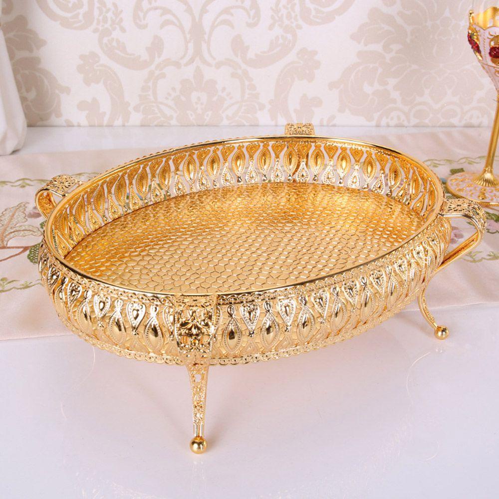 Khay Kim Loại Đựng Kẹo Hình Elip Đơn Giản Hiện Đại