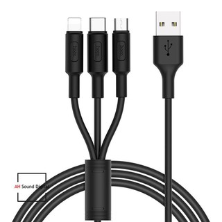 CÁP SẠC HOCO X25 ĐA NẲNG 3 ĐẦU :LIGHTNING+ MICRO+TYPE-C