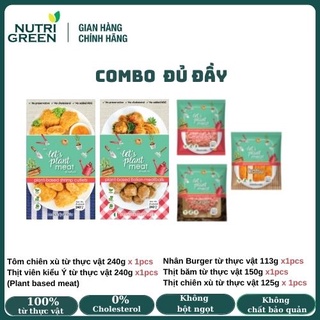 Combo Đầy Đủ thịt chay từ thịt thực vật NutrigreenFood thực phẩm chay cao cấp bổ sung protein thực vật cho người ăn chay