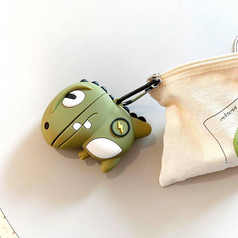 Vỏ Bảo Vệ Hộp Sạc Tai Nghe Airpods 2/ 1/2/3 Bằng Silicon Mềm Kèm Móc Khóa Tiện Dụng