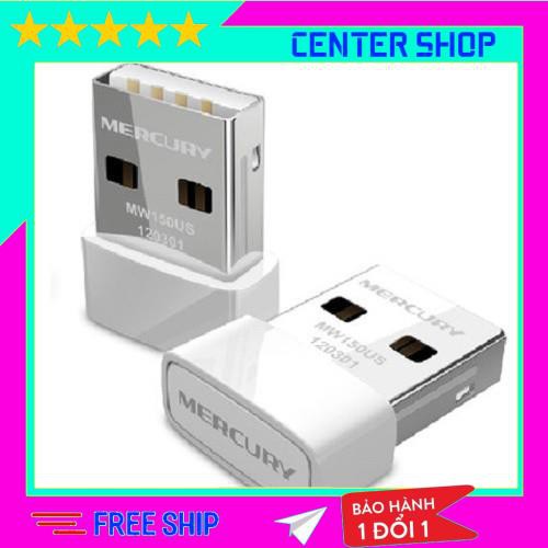 USB Wifi thu sóng mini không dây Mercury, máy thu sóng đa năng  tốc độ 150Mbps - center shop