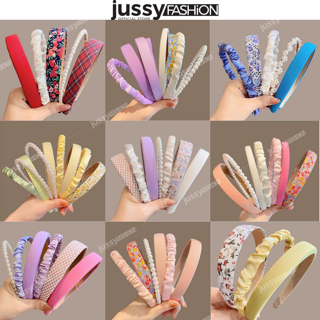 Set 5 Băng Đô Hoa Nhí Xinh Xắn Nhiều Mẩu Ngẫu Nhiên Jussy Fashion Kiểu Bờm Tóc Phong Cách Vintage Nhiều Màu Hot Trend