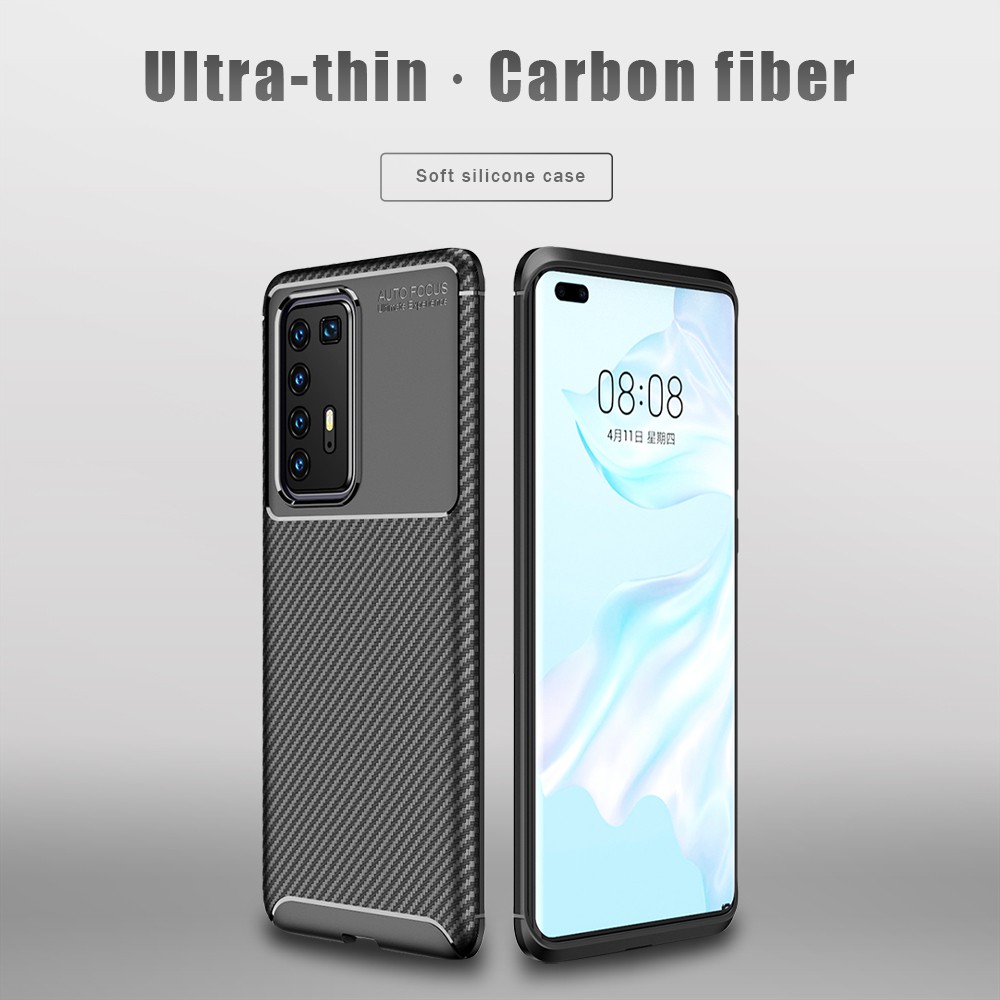 UFlaxe Ốp Lưng Điện Thoại Mềm Huawei P20 P30 P40 Pro Plus Lite Sợi Cacbon Siêu Mỏng Chống Sốc JK