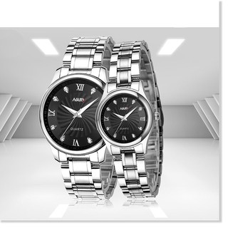 Đồng hồ đôi nary dây thép không gỉ nam nữ mặt kính chống trầy - DH0153