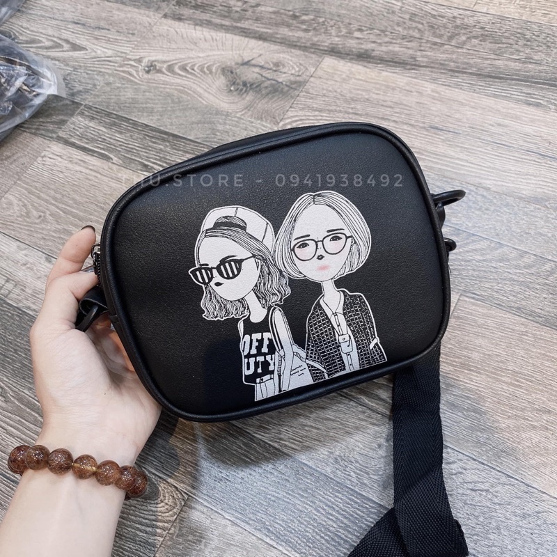 Túi Đeo Chéo Hình Cô Gái, Túi Xách Nữ Phong Cách Hàn Quốc