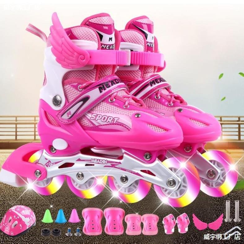 8 bánh phát sáng Giày Patin trẻ em Sport, Batin người lớn khung hợp kim, tặng FULL 20 món bảo hộ và phụ kiện SCL