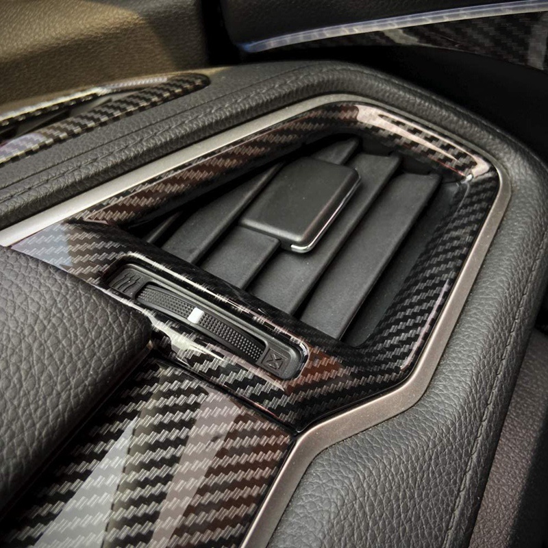 Set 3 Ốp Bảo Vệ Lỗ Thông Gió Xe Hơi Honda Civic Sedan 2016-2020 Bằng Sợi Carbon