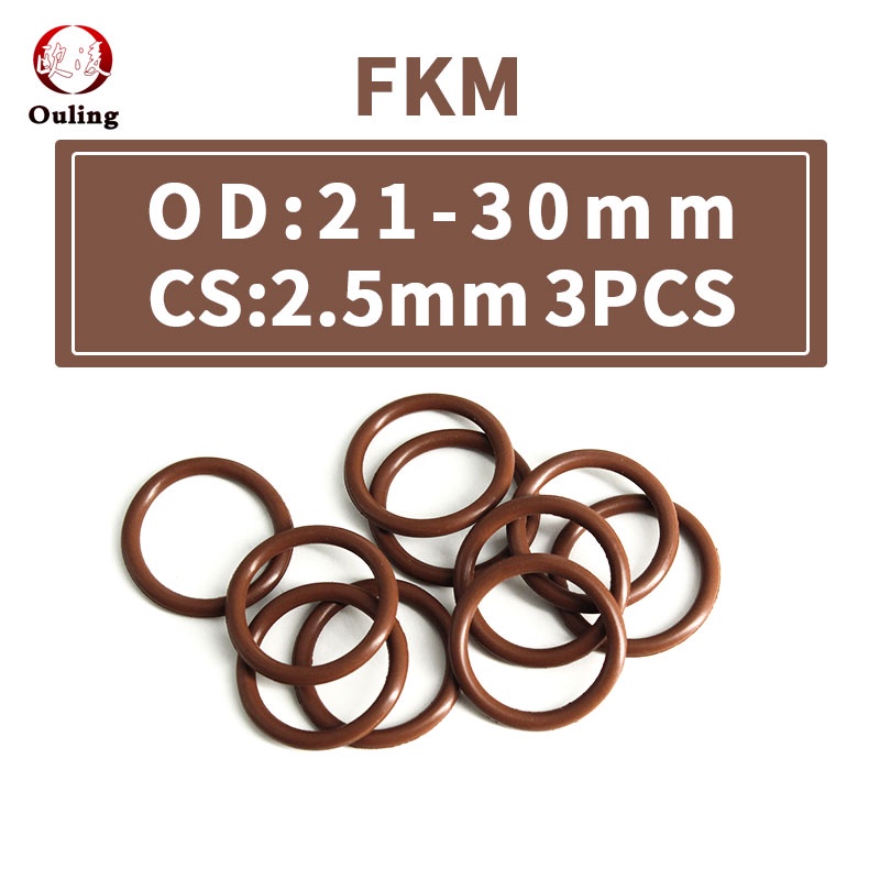 Set 3 Vòng Đệm Cao Su Hình Chữ O Chống Áp Lực / Chống Mòn / Chống Dầu 21 / 22 / 23 / 24 / 25 / 26 / 27 / 28 / 29 / 30 * 2.5mm Kháng chiến