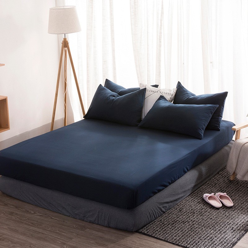 Bộ Chăn Ga Gối Cotton Đũi Màu Trơn (Chat chọn mẫu) | BigBuy360 - bigbuy360.vn