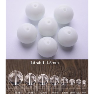 0.5kg hạt đá thủy tinh trắng sữa size 6- 8-10-12-14mm (màu 10)