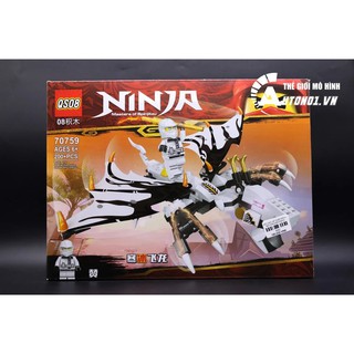 Đồ chơi lắp ghép non lego rồng bay ninja 200 miếng white 6953