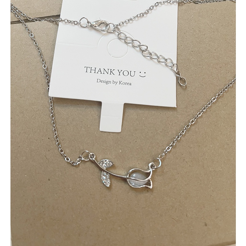 Dây chuyền hoa hồng dễ thương có ảnh thật