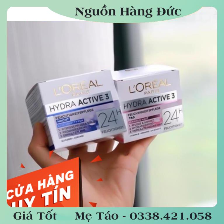 [auth] Kem dưỡng da Loreal Hydra Active 3 24h - Nội địa Đức Đủ Bill [Hot]