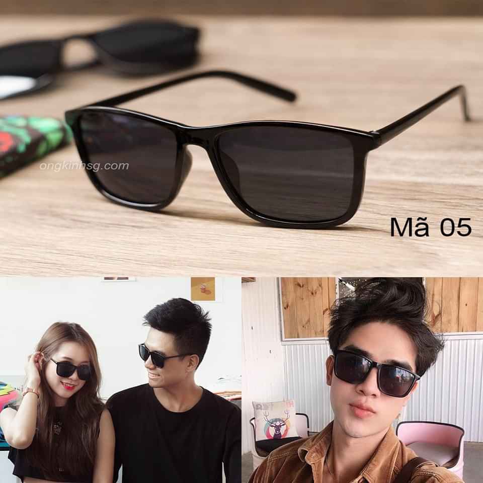 Kính mát Unisex chống tia vu 400 thời trang thiết kế cực tây tặng khăn lau- TÂY ĐEN