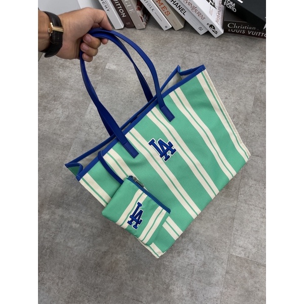 | Ảnh Thật | Túi Totebag M L B Xanh Sọc Trắng