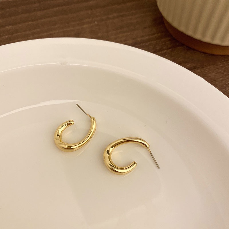 Bông Tai Chữ c Bằng Bạc Phong Cách Hàn Quốc Đơn Giản