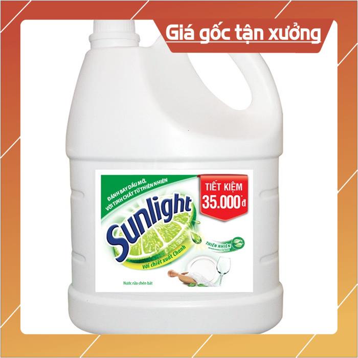[ICLN9 giảm 5K cho đơn hàng 50k]  nước rửa chén bát sunlight thiên nhiên can 3.6kg chính hãng