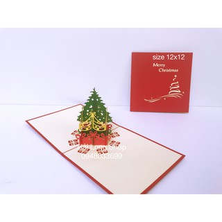 Cây Thông 4  ( hàng rào 1 )  - Noel  - Thiệp 3D