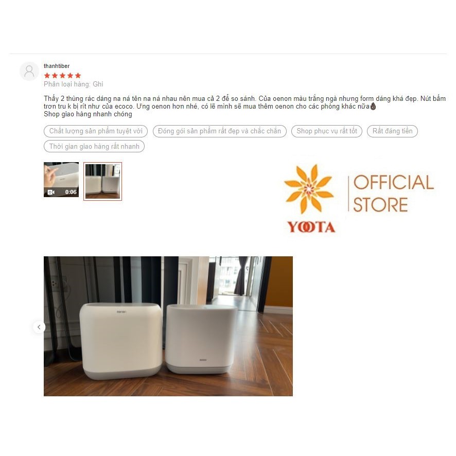 Thùng Rác Tự Động OENON, Sọt Rác Nhựa Văn Phòng Phân Loại Rác Cao Cấp, Thùng Rác Thông Minh