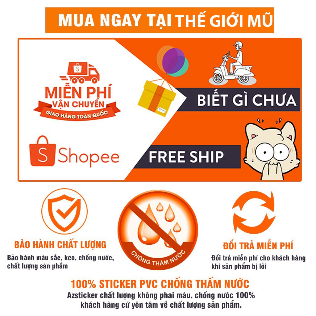 Sticker One piece dán mũ bảo hiểm, vali, laptop, điện thoại PVC chống nước