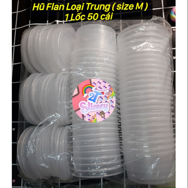 Lốc 50 Hũ Bánh Flan Size M ( Loại Trung ) Nguyên Liệu Làm Slime, Bánh Flan