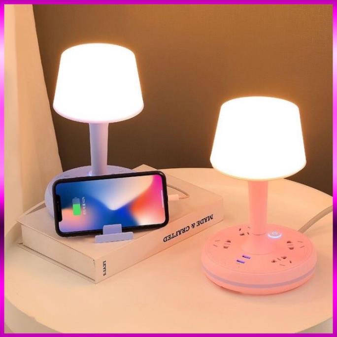 ❤️3 màu đèn có 3 ổ cắm điện 2 cổng sạc