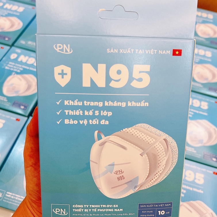 Túi 10 Chiếc Khẩu Trang 5 lớp chính hãng Kháng Khuẩn Chống Bụi Mịn PN
