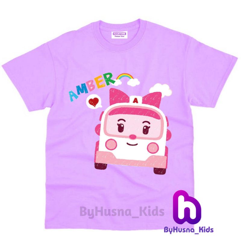 Áo thun cho bé trai và bé gái in hình hoạt hình ROBOCAR POLI dễ thương, chất liệu cotton mềm mịn thoáng mát NTShirt 12