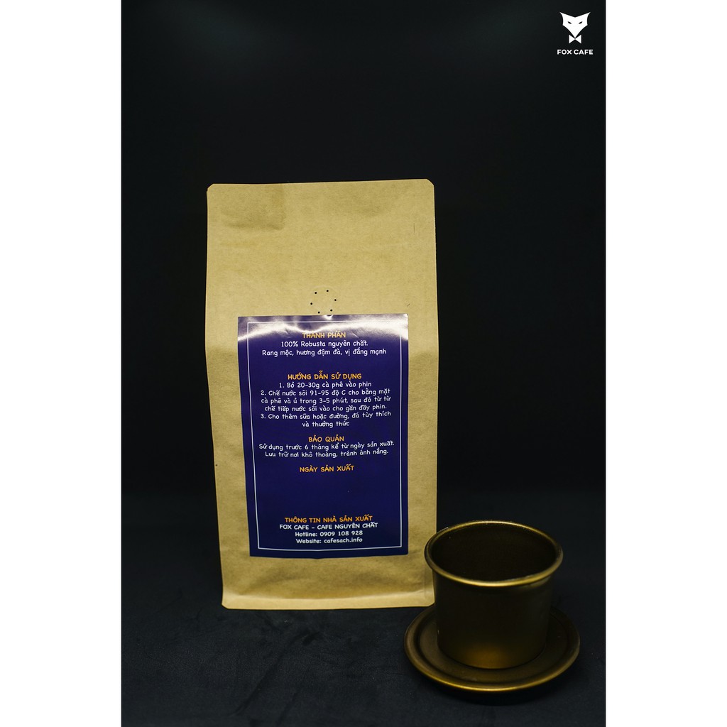 Cà phê nguyên chất Robusta 500g - FOX CAFE - Truyền Thống