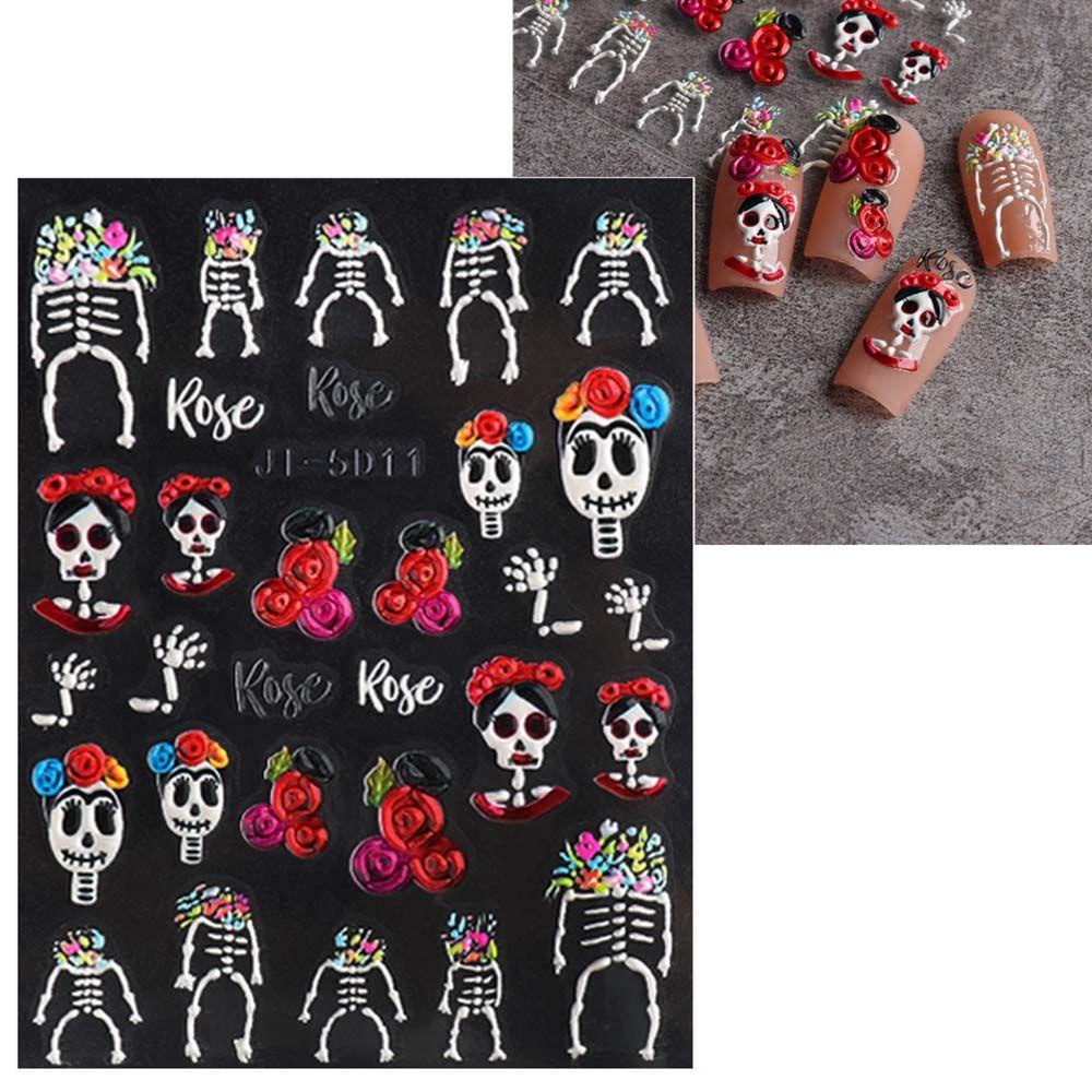 Miếng Dán Trang Trí Móng Tay Họa Tiết Halloween Dễ Thương