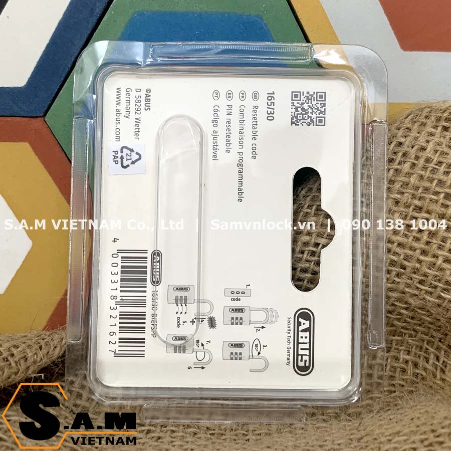 Ổ Khoá Số Abus 165/30 Rộng 30mm, 3 Số Kết Hợp